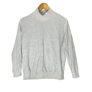 Callahan Knitwear Revolve Light Grey Mock Neck Sweatshirt